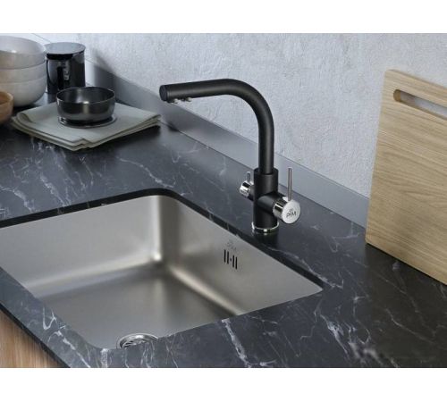 Смеситель Paulmark Essen Es213011-418 черный металлик