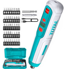 Электроотвертка Total TSDLI0403 с АКБ, набор оснастки