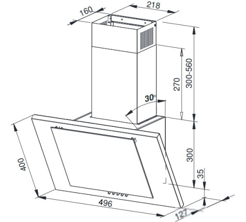 Кухонная вытяжка Weissgauff Gamma 50 PB OW LED