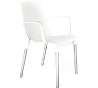 Стул с подлокотниками Sheffilton SHT-S76 белый/хром лак