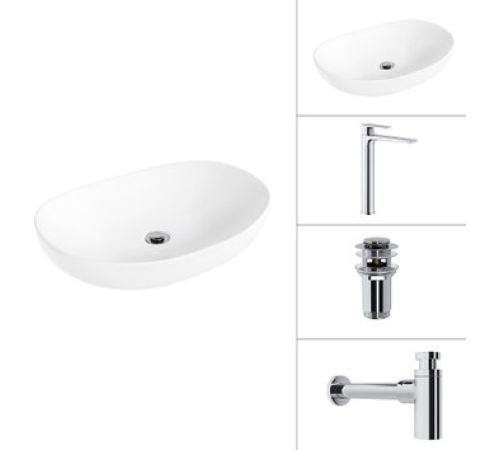 Умывальник Lauter 21502 + Reef 21CK8678C + сифон 21635CH + дон.клапан 21190CH хром
