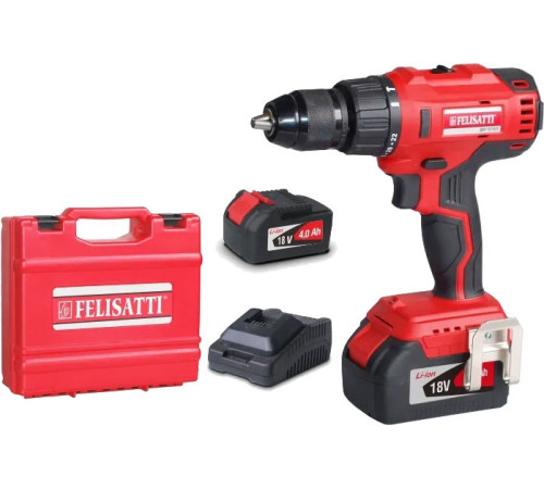 Ударная дрель-шуруповерт Felisatti ДАУ-13/18Л3 с 1-им АКБ, кейс