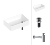 Умывальник Lauter 21518-1 + клапан 21190CH + сифон 21635CH хром