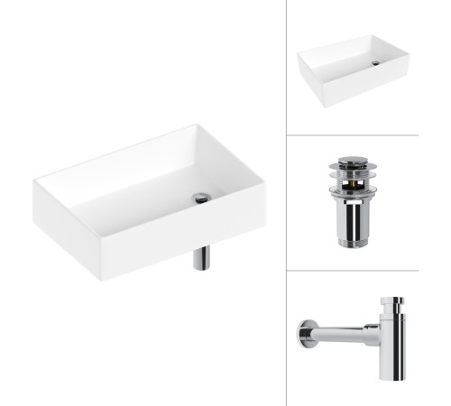 Умывальник Lauter 21518-1 + клапан 21190CH + сифон 21635CH хром