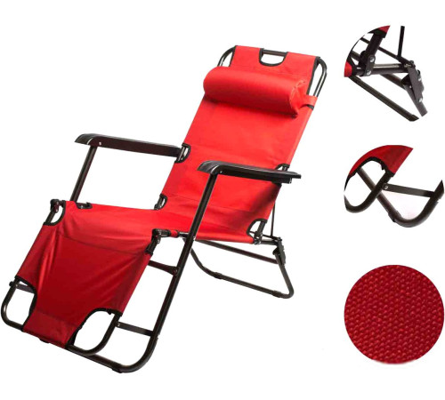 Шезлонг MonAmi HY-8007 красный