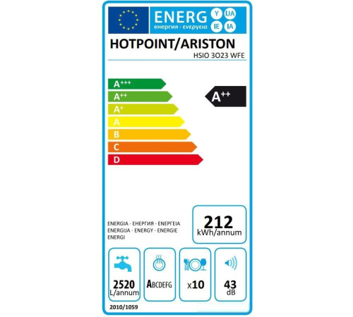 Встраиваемая посудомоечная машина Hotpoint HSIO 3O23 WFE