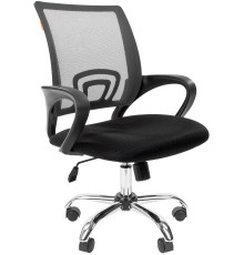 Кресло CHAIRMAN 696 Chrome черный/серый