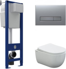 Унитаз подвесной Berges Wasserhaus Ventas Rimless + АТОМ 410 AT-043341 с сиденьем