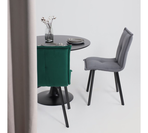 Стул AksHome Рубик U Velutto 32 серый велюр/черный