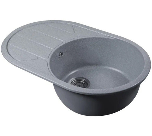 Кухонная мойка Marblan Elon L серебристый,с сифоном