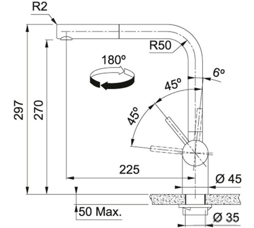 Смеситель Franke Atlas Neo Pull Out нержавеющая сталь