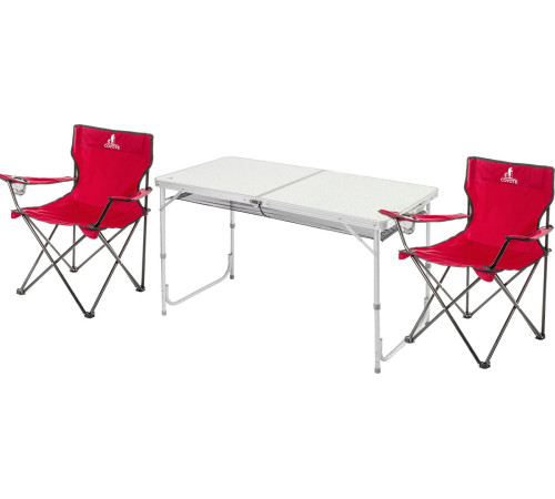 Стол со стульями Coyote HKTB-1030L/HKC-1001A красный