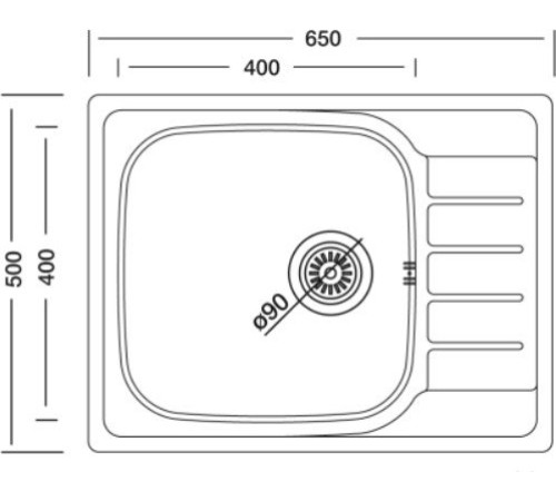 Кухонная мойка КромРус N-280 RUS чаша слева без сифона