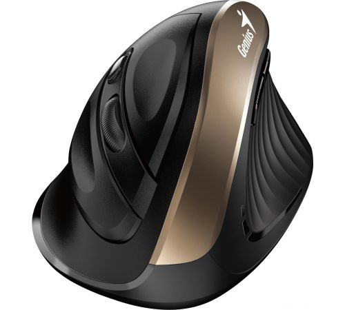 Вертикальная мышь Genius Ergo 8250S черный/золотистый