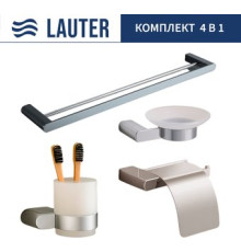 Набор аксессуаров для ванной Lauter 21SH1061 + 21SH1051 + 21SH110А1 + 21SH7021 Chrome, 4 предмета