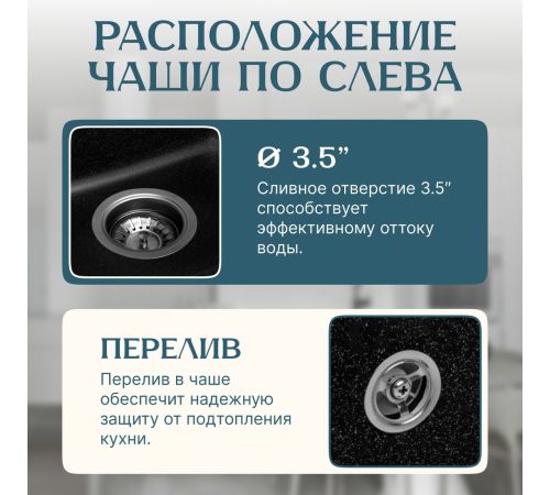 Кухонная мойка Saniteco Rosa черный
