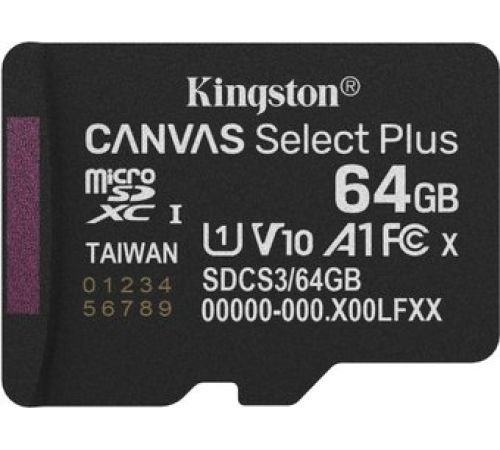 Карта памяти Kingston Canvas Select Plus microSDXC 64GB SDCS3/64GBSP