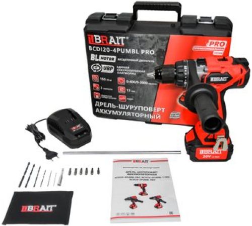 Дрель-шуруповерт Brait BCDI20-4PUMBL PRO с 1-м АКБ, кейс