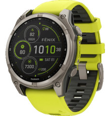 Умные часы Garmin Fenix 8 Solar, Sapphire 47мм титановый серый с желтым ремешком