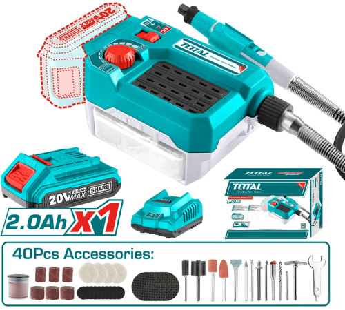 Гравер Total TMGLI20011 с 1-м АКБ, сумка, оснастка