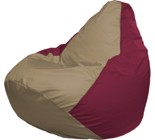 Кресло-мешок Flagman Груша Г2.1-97 тёмно-бежевый/бордо