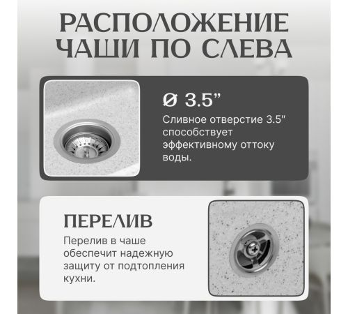 Кухонная мойка Saniteco Rosa серый