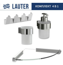 Набор аксессуаров для ванной Lauter 21TS3018 + 21TS3020 + 21TS3008 + 21TS3007 Chrome, 4 предмета