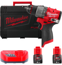 Ударная дрель-шуруповерт Milwaukee M12 FUEL M12FPD2-202X 4933479868 с 2-мя АКБ 2 Ач, кейс