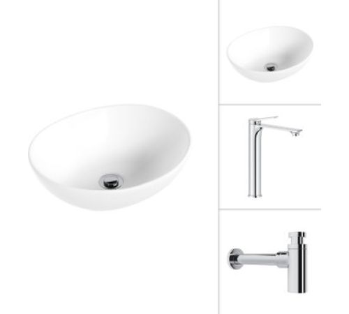Умывальник Lauter 21652 + Rio 21AM12672 с сифоном 21635CH хром