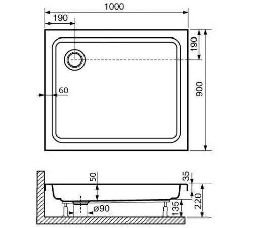 Душевой поддон RGW Style 100x90