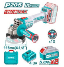 Угловая шлифмашина Total TAGLI2211532 с 2-мя АКБ, кейс