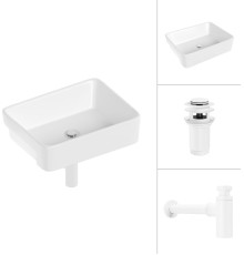 Умывальник Lauter 21675 + клапан 21190W + сифон 21635W белый матовый