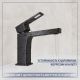 Умывальник Lauter 21370 + Cascade 21СК655BS с сифоном 21635B черный матовый