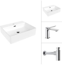 Умывальник Lauter 21478 + Allure 21C618С с сифоном 21635CH хром