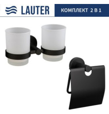 Набор аксессуаров для ванной Lauter 21SH72082 + 21SH72102 Matt Black, 2 предмета