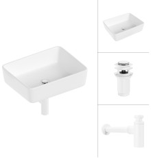 Умывальник Lauter 21674 + клапан 21190W + сифон 21635W белый матовый