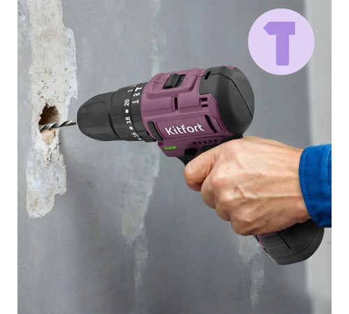 Ударная дрель-шуруповерт Kitfort KT-6505 с 1-им АКБ