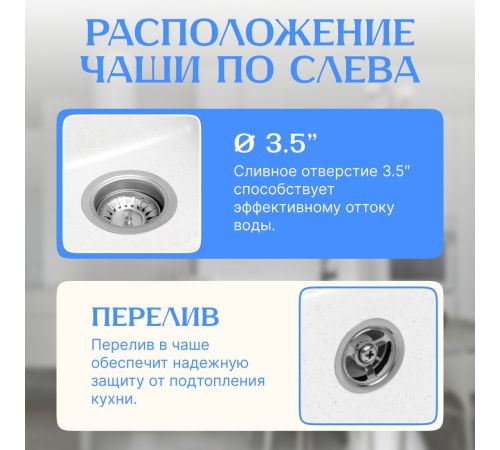 Кухонная мойка Saniteco Rosa белый