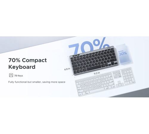 Клавиатура Ugreen K551 серебристый/черный