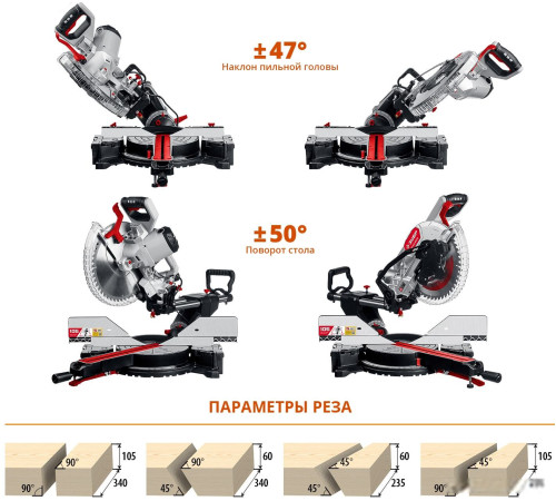 Торцовочная пила Зубр ЗПТ-305-1800 ПЛ