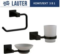 Набор аксессуаров для ванной Lauter 21SH6062 + 21SH6052 + 21SH6072 Matt Black, 3 предмета