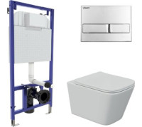 Унитаз подвесной Berges Wasserhaus Floe S Rimless + Visam Slim 525 EX-043242 с сиденьем