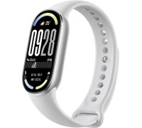 Фитнес-браслет Xiaomi Smart Band 10 серебристый, с белым силиконовым ремешком, международная версия