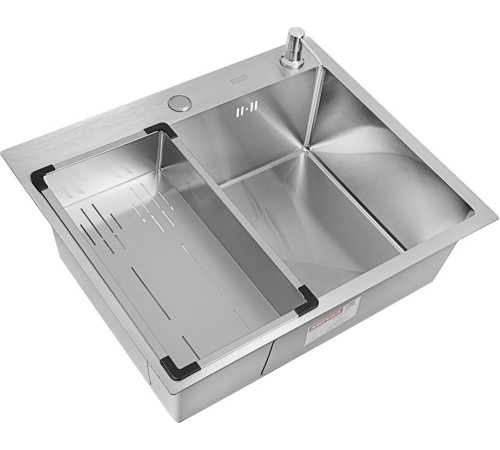 Кухонная мойка ARFEKA Eco AR мойка 600*500, коландер G, дозатор Satin