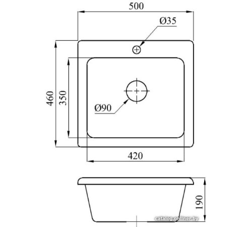 Кухонная мойка БелЭворс Mini белый, без сифона