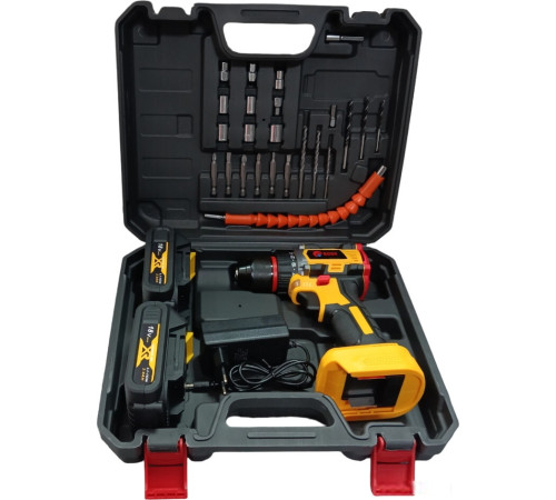 Дрель-шуруповерт Edon AD-18BL с 2-мя АКБ, кейс, набор оснастки