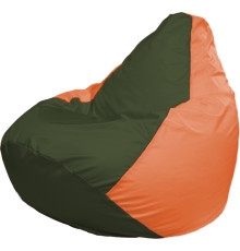 Кресло-мешок Flagman Груша Г2.1-56 тёмно-оливковый/оранжевый