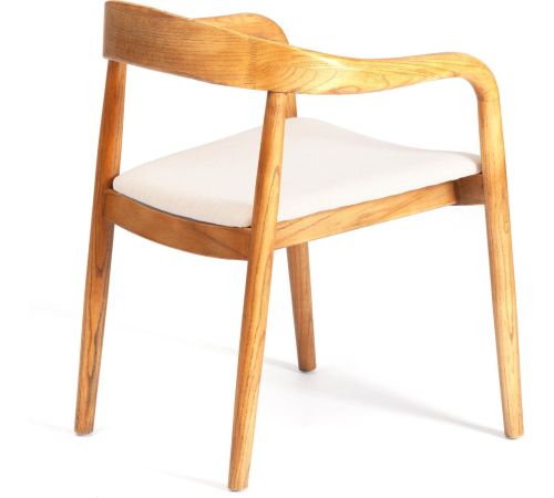 Стул с подлокотниками TetChair Baldur дерево вяз/ткань лен, груша№3/бежевый лен