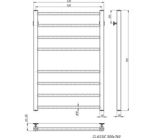 Полотенцесушитель Stinox Classic 50x80 cl80zs золото сатин