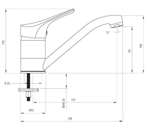 Смеситель Deante Joko BOJ 026M